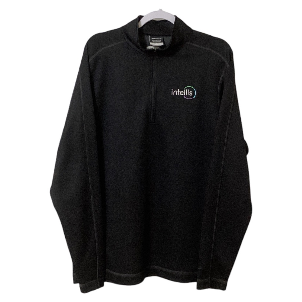 Nike Golf Dri-Fit Black 1/4 Zip Long Sleeves Pullover Sweater Size Large
